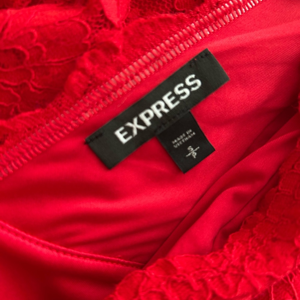 Express Red Lace Dress - Picture 2 of 2